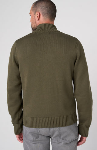 Zippered Cardigan Sweater by Liverpool in Olive - view 2