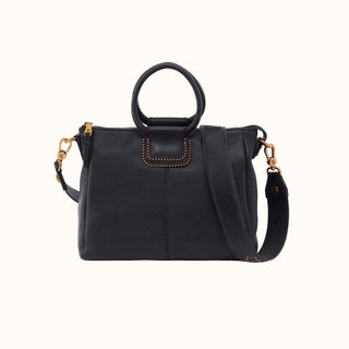Sheila Medium Satchel - Black with Studs