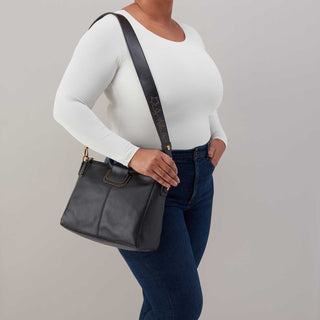 Sheila Medium Satchel - Black with Studs