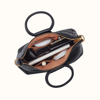 Sheila Medium Satchel - Black with Studs