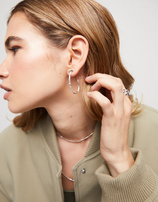 Ser Indomable Hoop Earrings - Silver