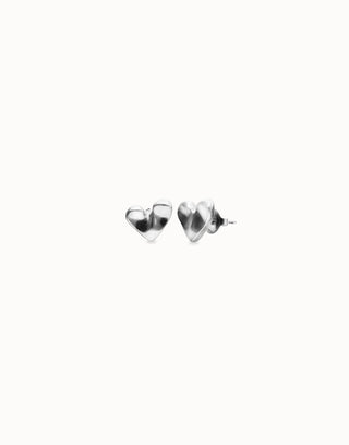 Palpito Heart Stud Earrings - Silver