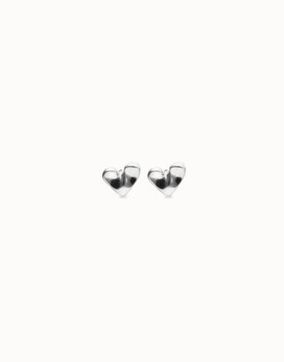 Palpito Heart Stud Earrings - Silver