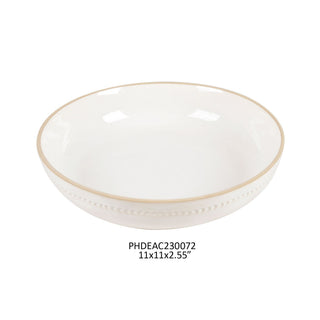 Isabella White Serving Bowl by Porch View Home view 2
