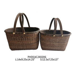 Rattan Carriage Basket by Porch View Home