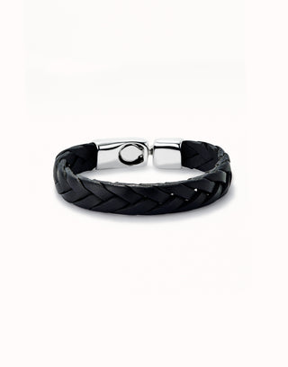 Ser Natural Braided Leather Bracelet - Black