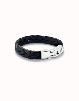Ser Natural Braided Leather Bracelet - Black