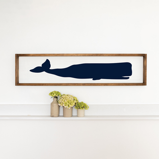 Rustic Marlin Whale Barn Wood Sign, alternate view