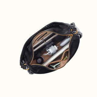 Mia Crescent Large Hobo Bag - Black