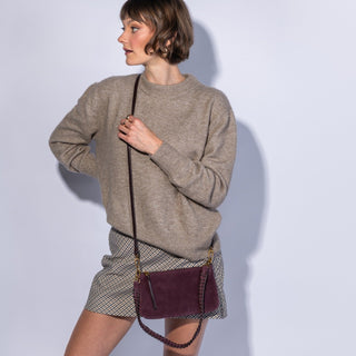Darcy Crossbody - Dark Cherry Suede