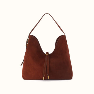 Atlas Hobo Bag - Chocolate Suede