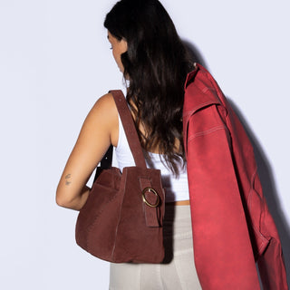 Render Shoulder Bag - Chocolate Suede