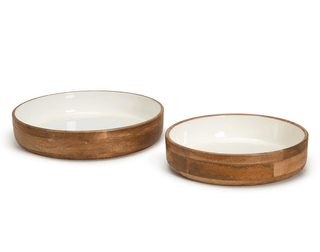 Wooden Enamel Bowl - dolly mama boutique