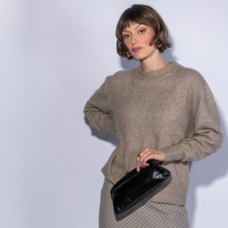 Hobo Alba Frame Small Shoulder Bag in black, interior