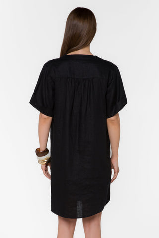 Wilda Linen Dress - Black - view 3