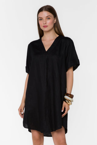 Wilda Linen Dress - Black - view 2