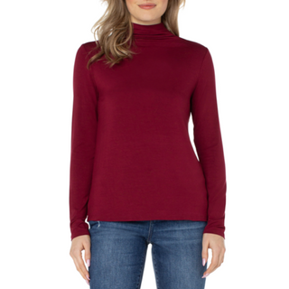 Mock-Neck Knit Top