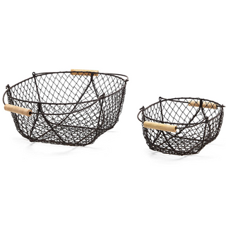 French Wire Basket W/Handles