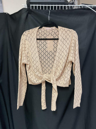 Gold Diamond Tie Front Cardigan