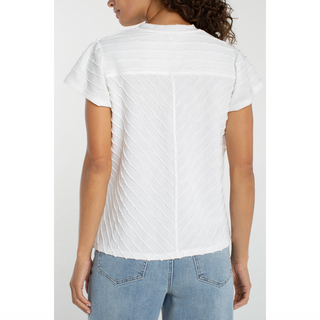 V-Neck Ruffle Hem Top
