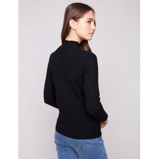 Textured Mock-Neck Sweater