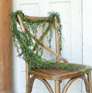 Weeping Cedar Garland with Snow - dolly mama boutique