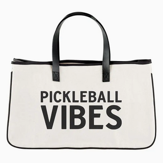 “Pickleball Vibes” Canvas Tote - dolly mama boutique