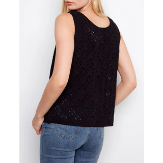 Crochet Button-Up Vest - dolly mama boutique