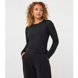Botanical Textured Crewneck Top