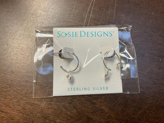 Silver & Crystal Open Hoop Earrings
