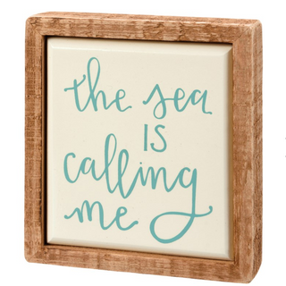 Framed Box Sign "The Sea Is Calling" - dolly mama boutique