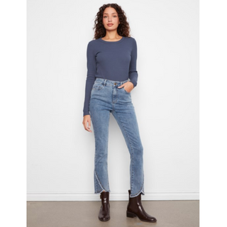 Studded Tulip-Hem Denim Pant