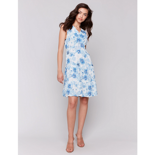 Tiered V-Neck Printed Dress - dolly mama boutique
