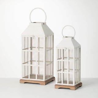 White Metal Lantern MET18650 - dolly mama boutique