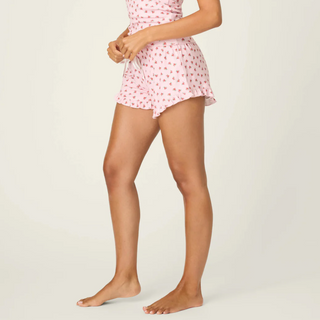 Rose Print Ruffle Shorts