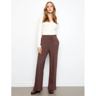 Pintuck Wid-Leg Pull-On Pant