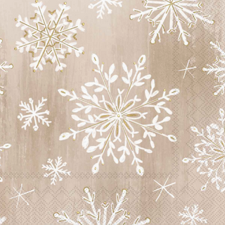 Gilded Snowflakes Cocktail Napkins