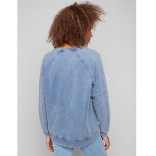 French Terry V-Neck Top - dolly mama boutique