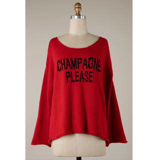 "Champagne Please" Sweater - dolly mama boutique