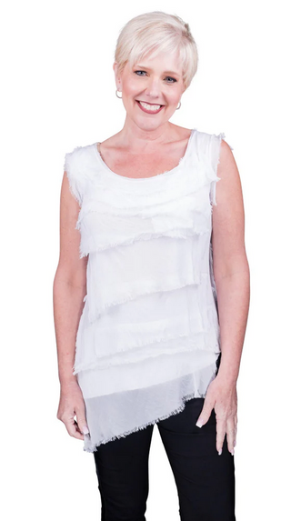 Arianna Sleeveless Silk Top - dolly mama boutique