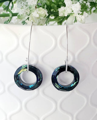 Marquis Halo Earrings - Bermuda Blue