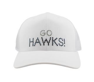 Kourtney Trucker Hat with Crystal Seahawks "GO HAWKS!" - dolly mama boutique