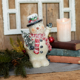 Glitter Snowman With Tree & Ornament - dolly mama boutique