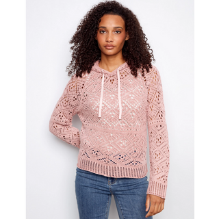 Cold Dye Crochet Hoodie - dolly mama boutique