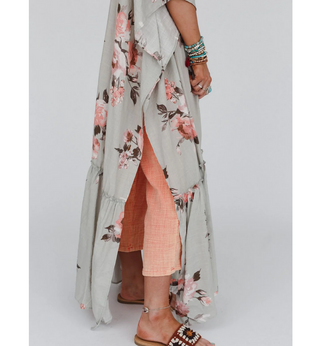Floral Free Flow Duster - dolly mama boutique