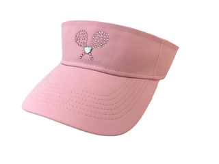 Serena Sport Tech Visor with Crystal Tennis Raquets - dolly mama boutique