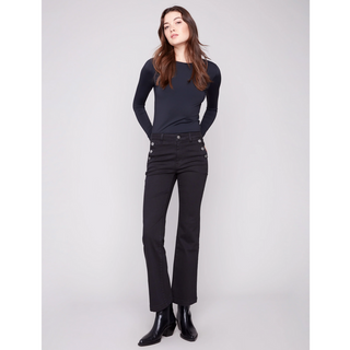 Flared Jean with Brass Buttons