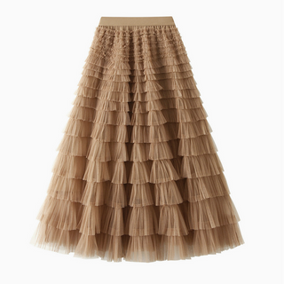 Ruffled Tulle Midi Skirt - dolly mama boutique