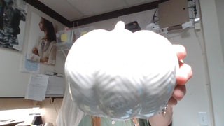 White Ceramic Embossed Pumpkins