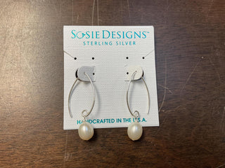 Silver Freshwater Pearl Drop Earrings